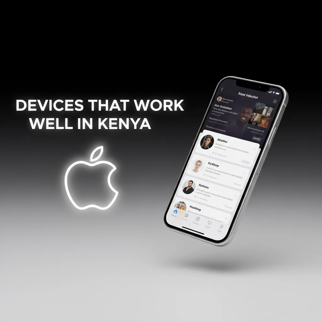 Supported Apple devices in Kenya: iPhone 6s–15 series, SE, iPad 7th+, Air 4th+, Pro 11+, iPod touch, iOS 12+.